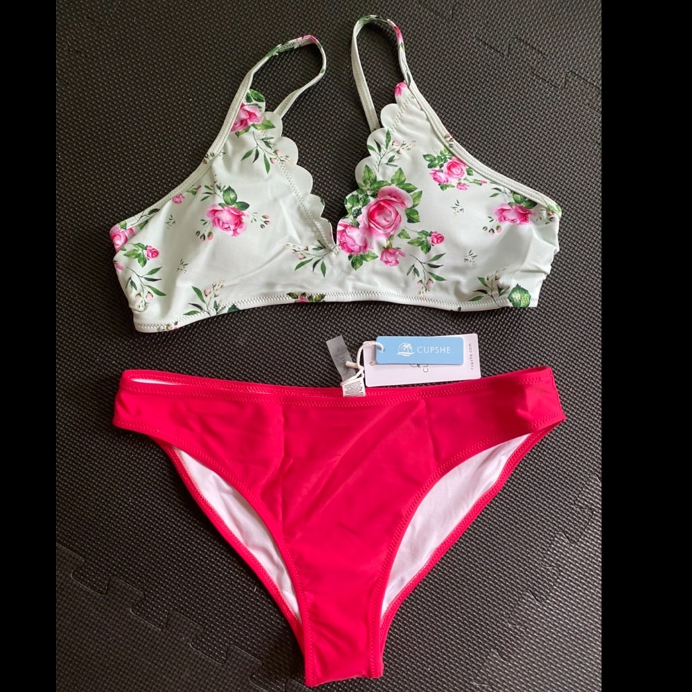 Floral Hot Pink Bikini